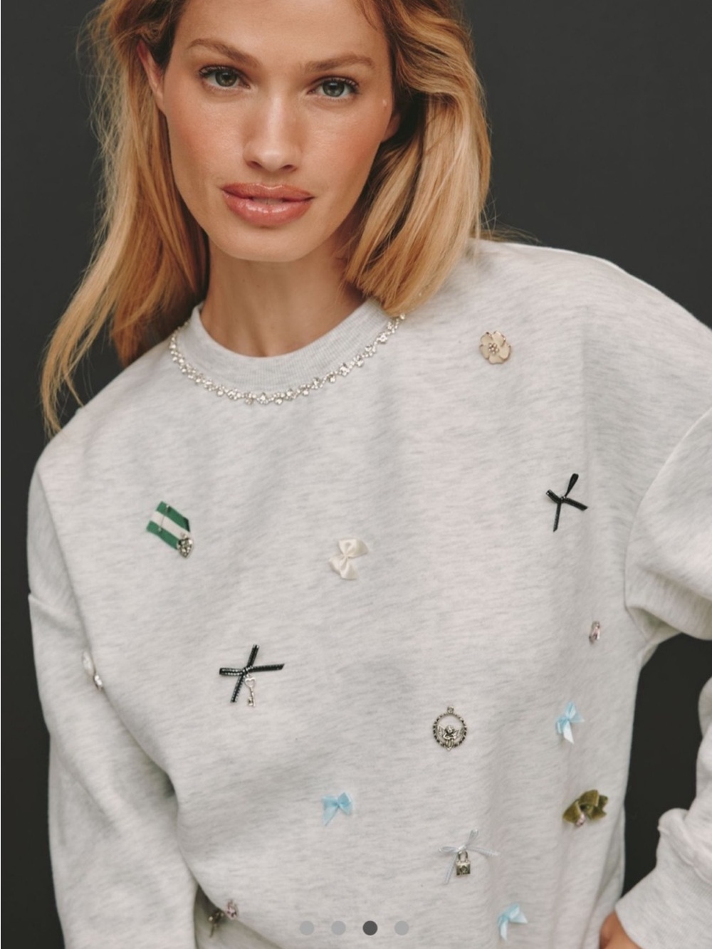Maeve Embellished Icon Crewneck Sweatshirt - Size L - BNWT